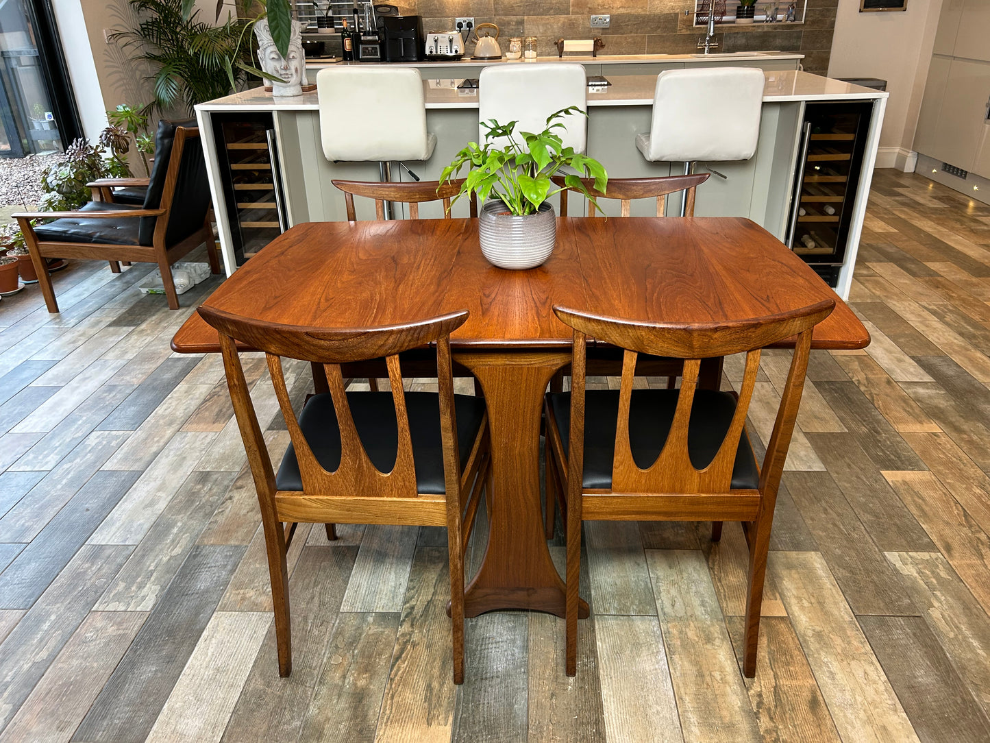 G Plan Brasilia MCM Folding Table and 4 chairs