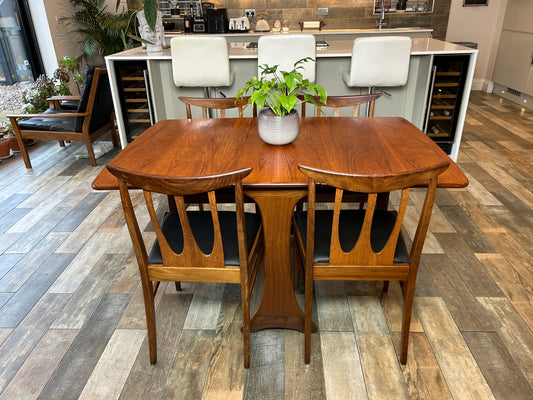 G Plan Brasilia MCM Folding Table and 4 chairs