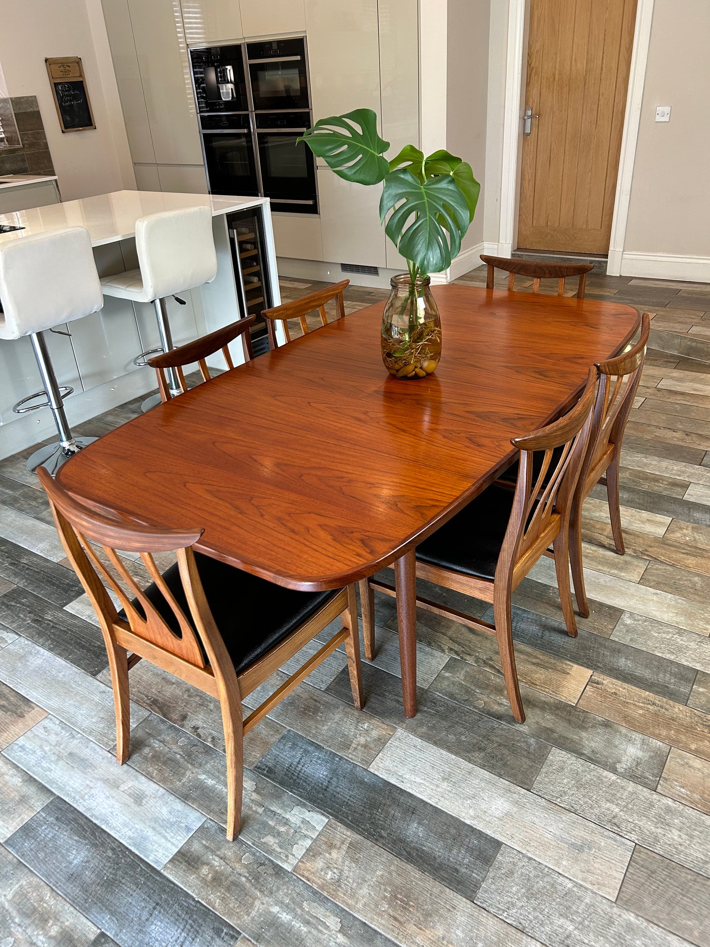 G Plan Brasilia teak MCM Extending Dining Table and 6 chairs