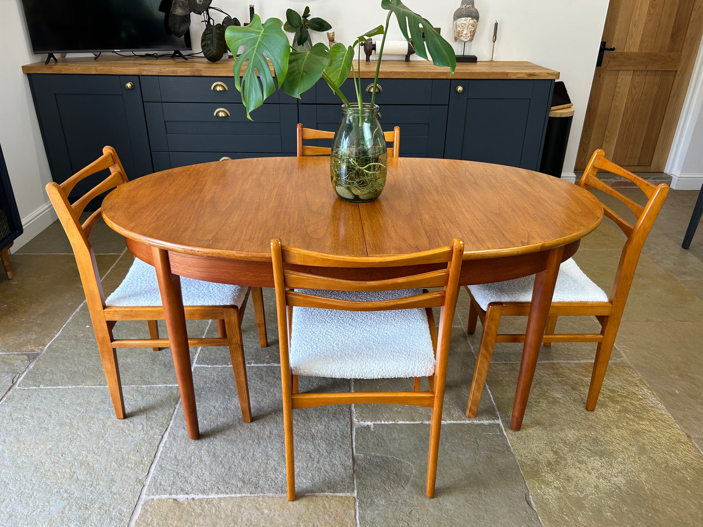 Mid Century Teak extending table and 4 Vintage chairs