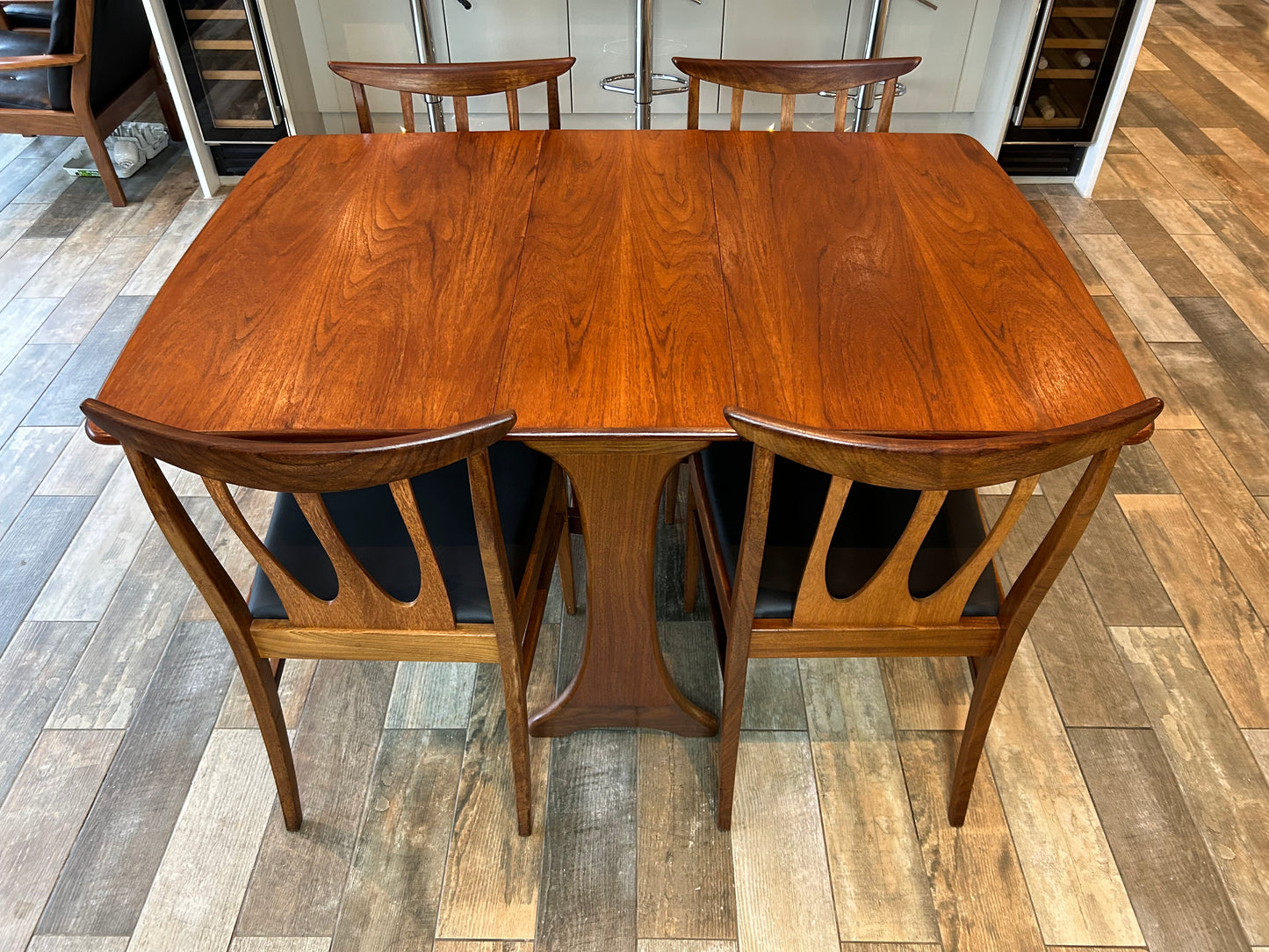 G Plan Brasilia MCM Folding Table and 4 chairs