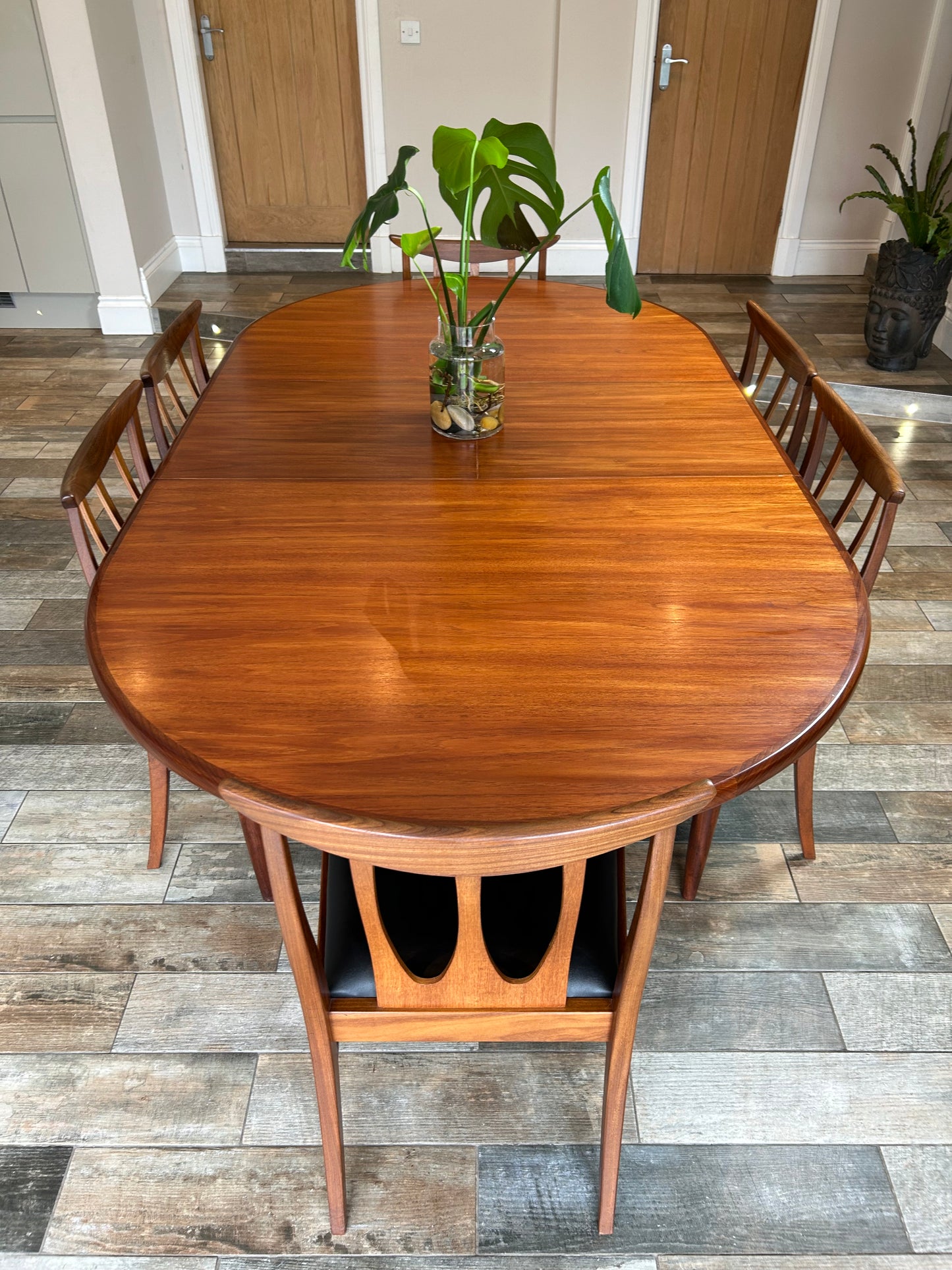 G plan Brasilia Teak MCM Extending dining table and 6 chairs