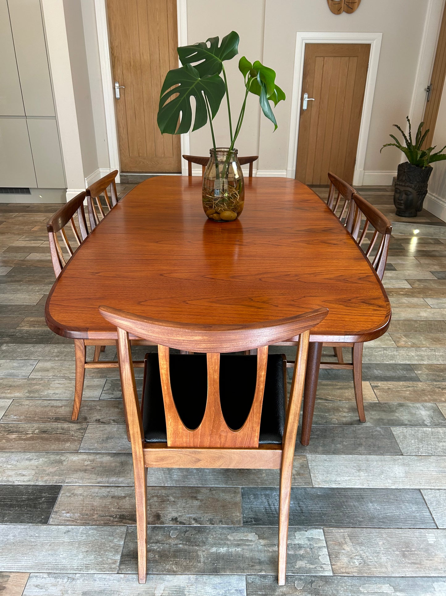G Plan Brasilia teak MCM Extending Dining Table and 6 chairs
