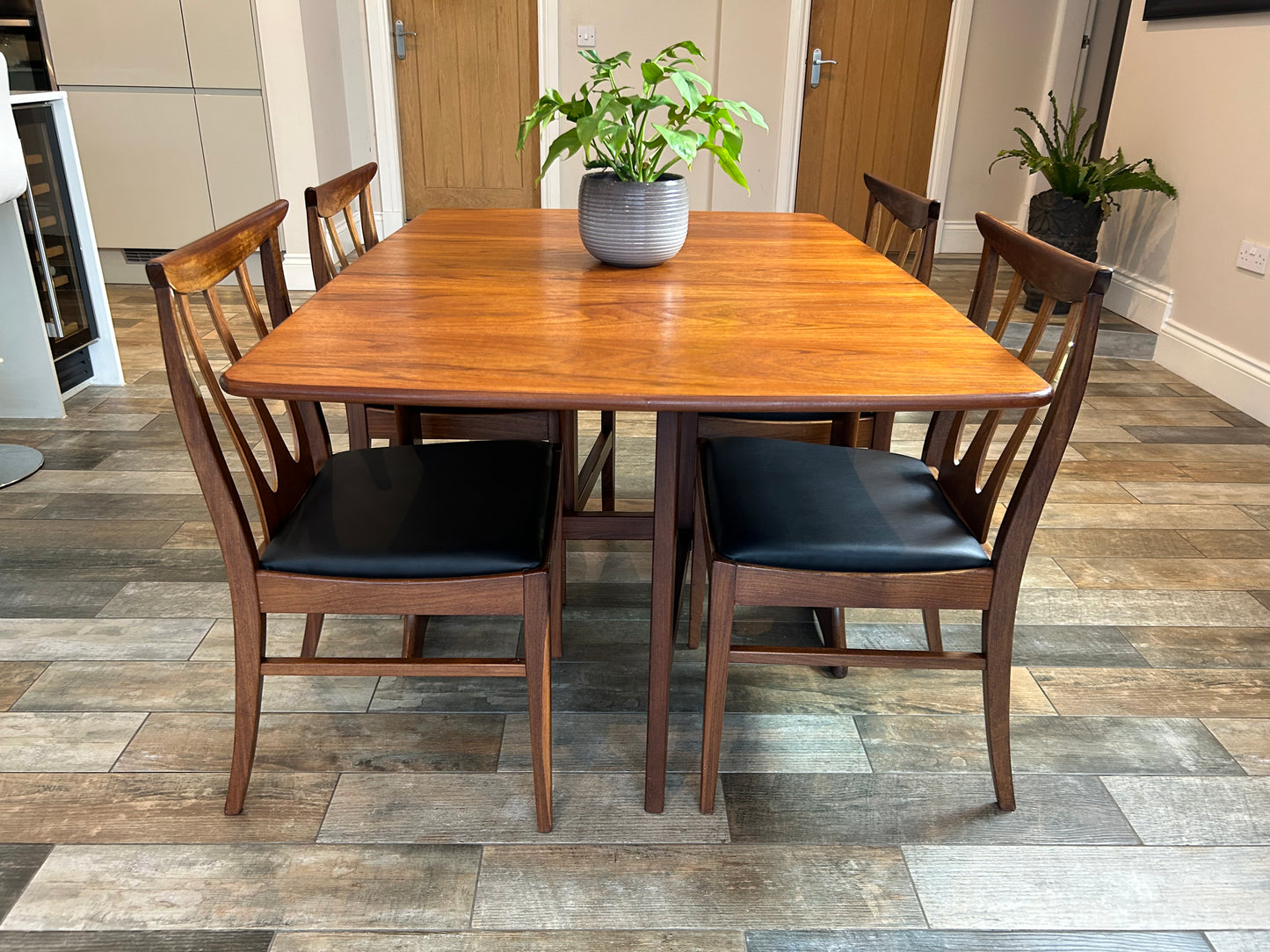 G Plan Brasilia MCM Folding Table and 4 chairs