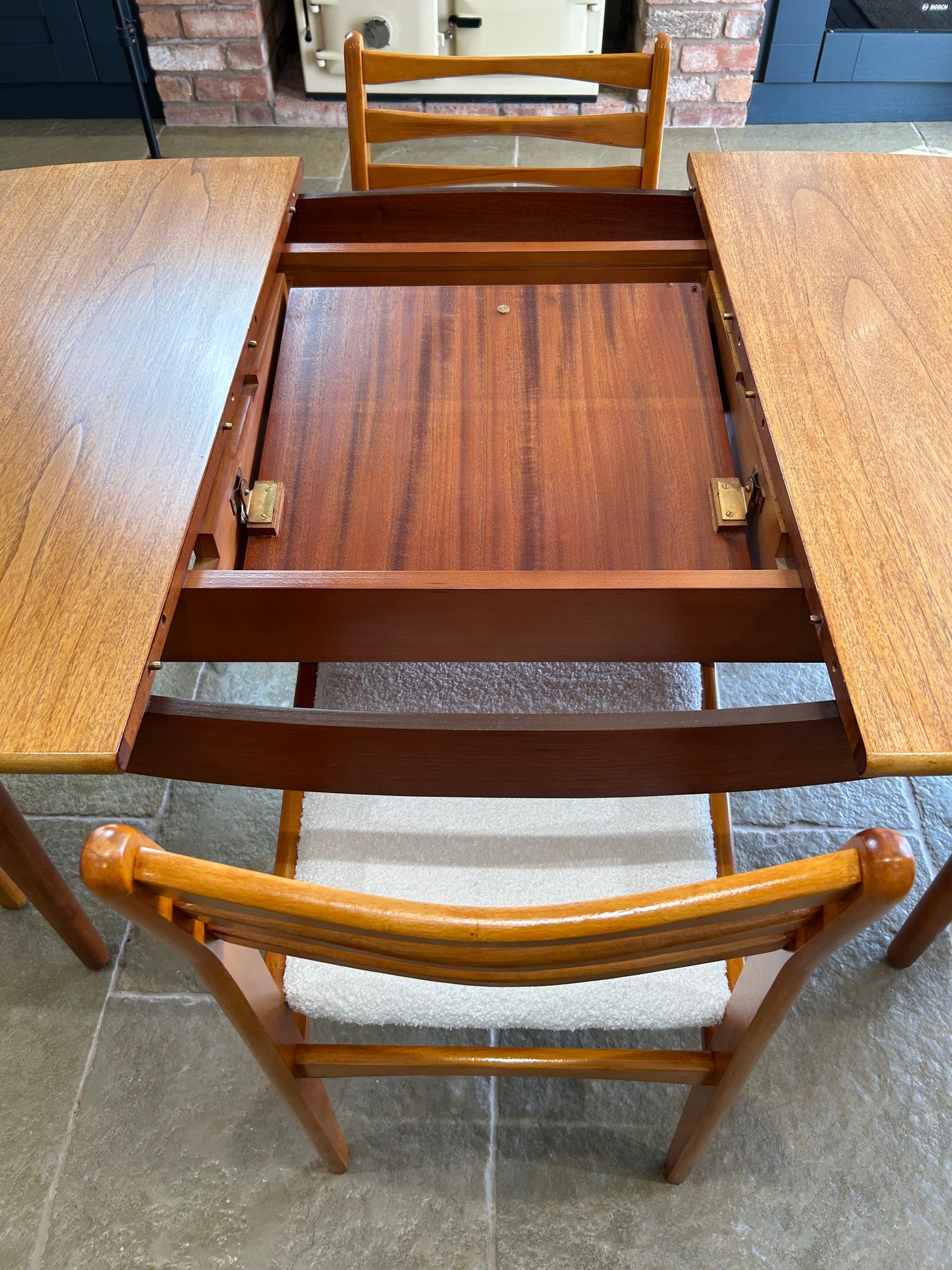 Mid Century Teak extending table and 4 Vintage chairs