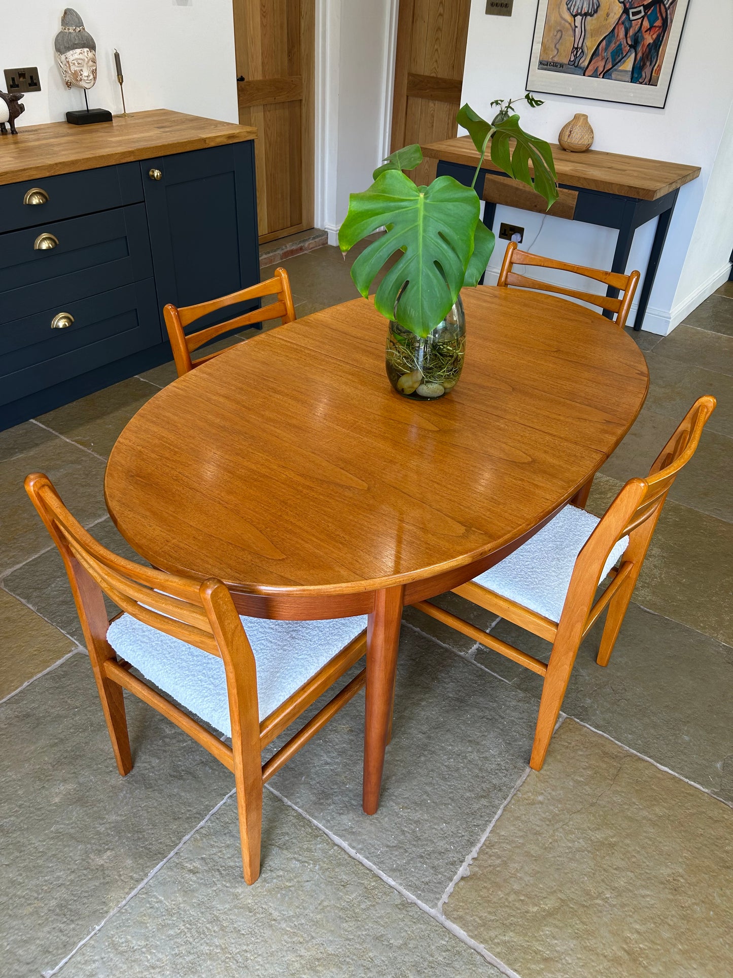 Mid Century Teak extending table and 4 Vintage chairs