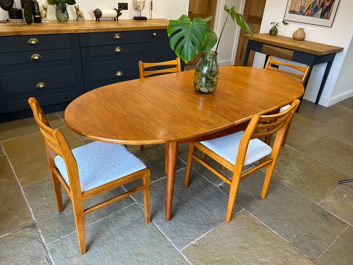 Mid Century Teak extending table and 4 Vintage chairs