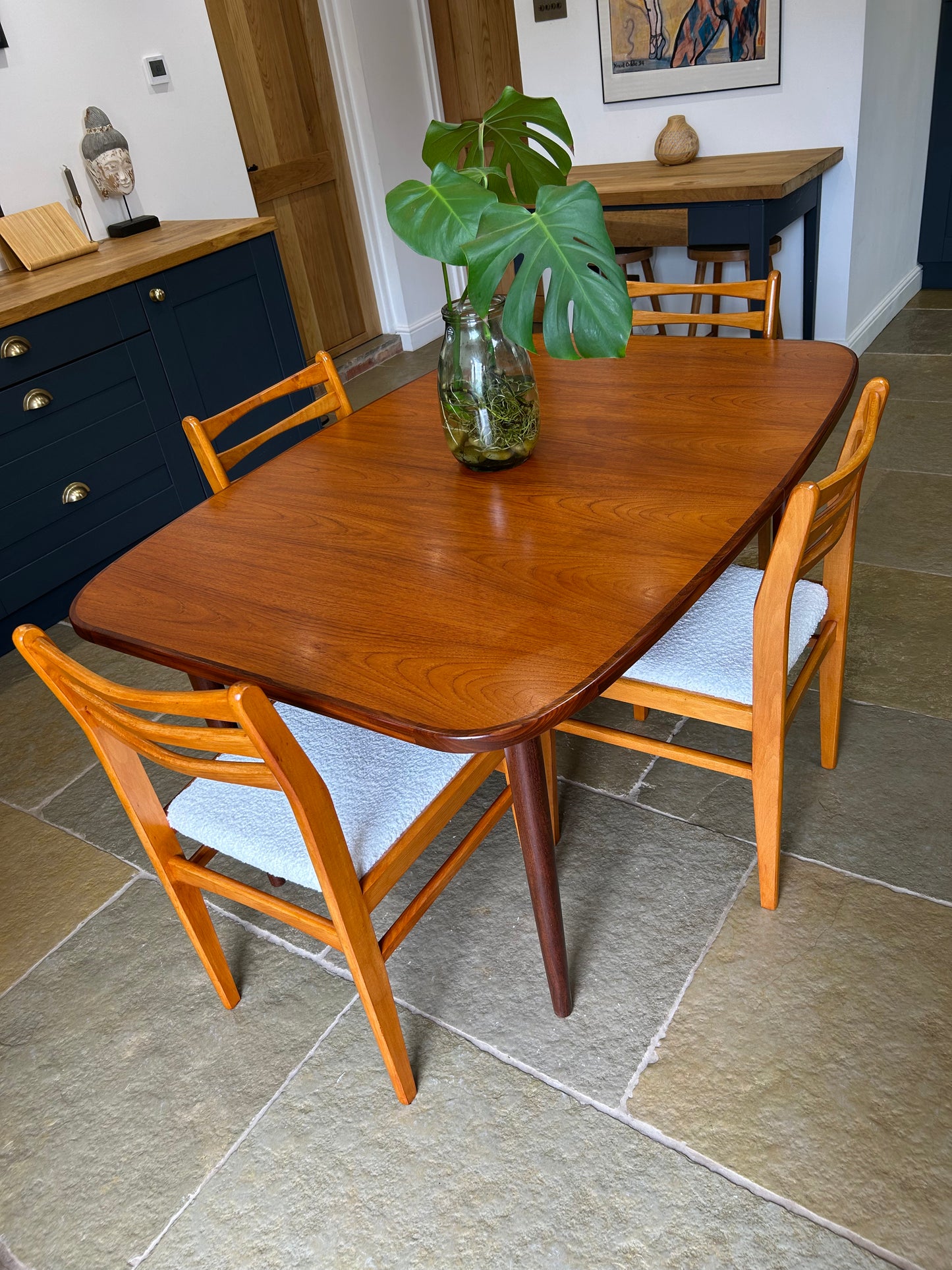 G Plan Vintage extending dining table and 4 mid century chairs