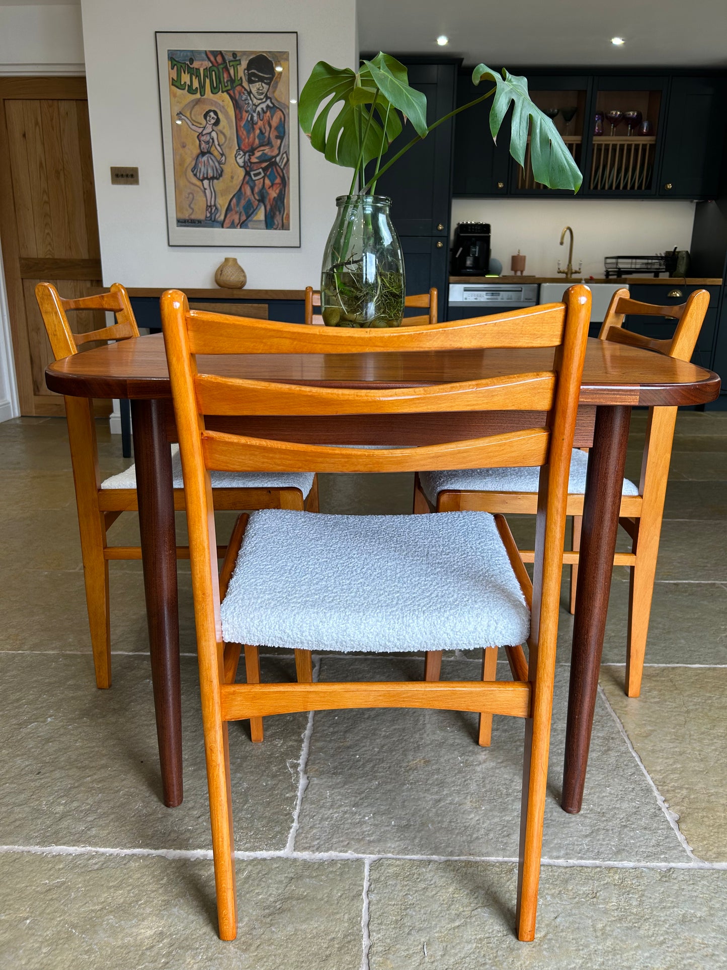 G Plan Vintage extending dining table and 4 mid century chairs