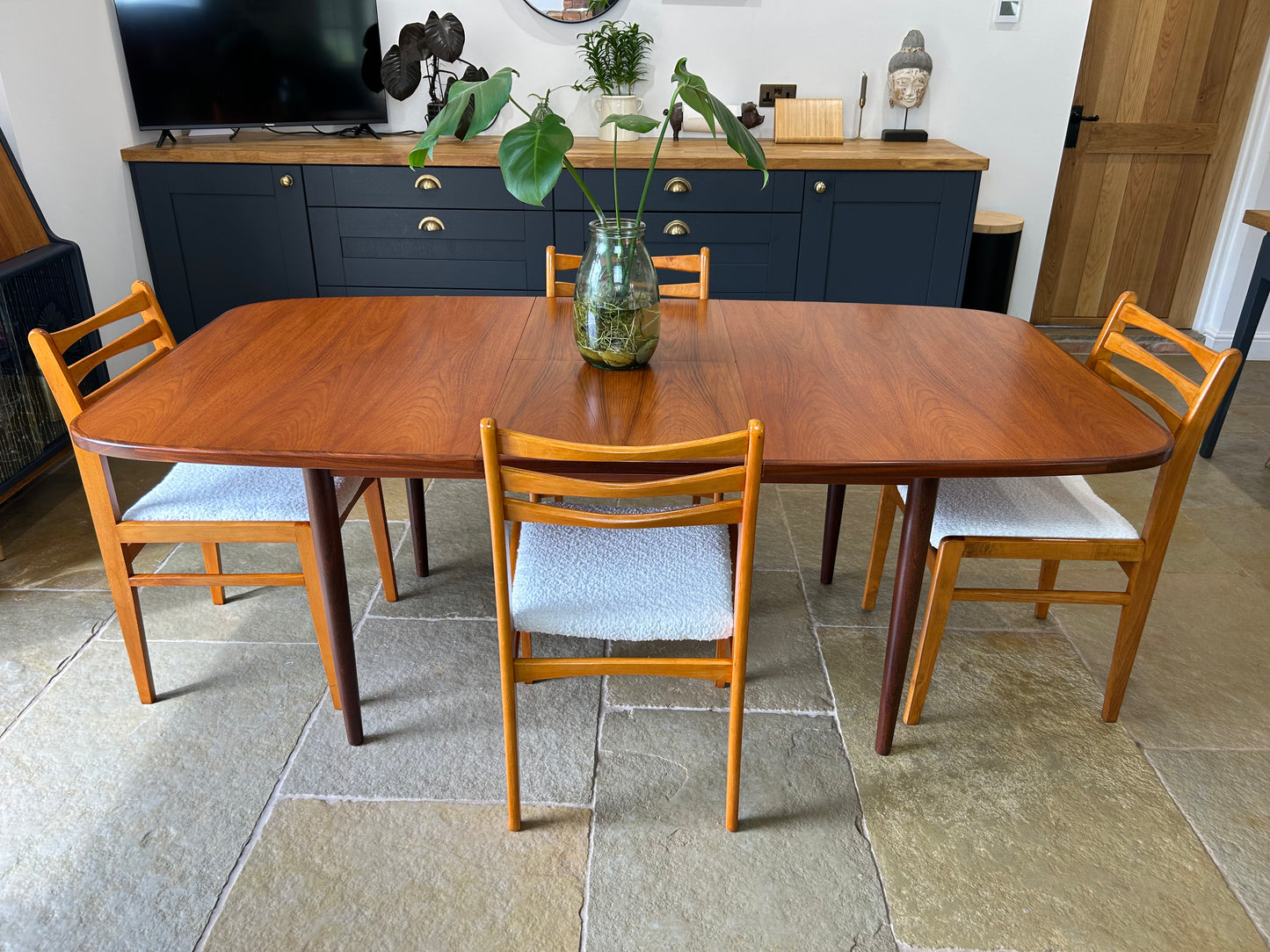 G Plan Vintage extending dining table and 4 mid century chairs
