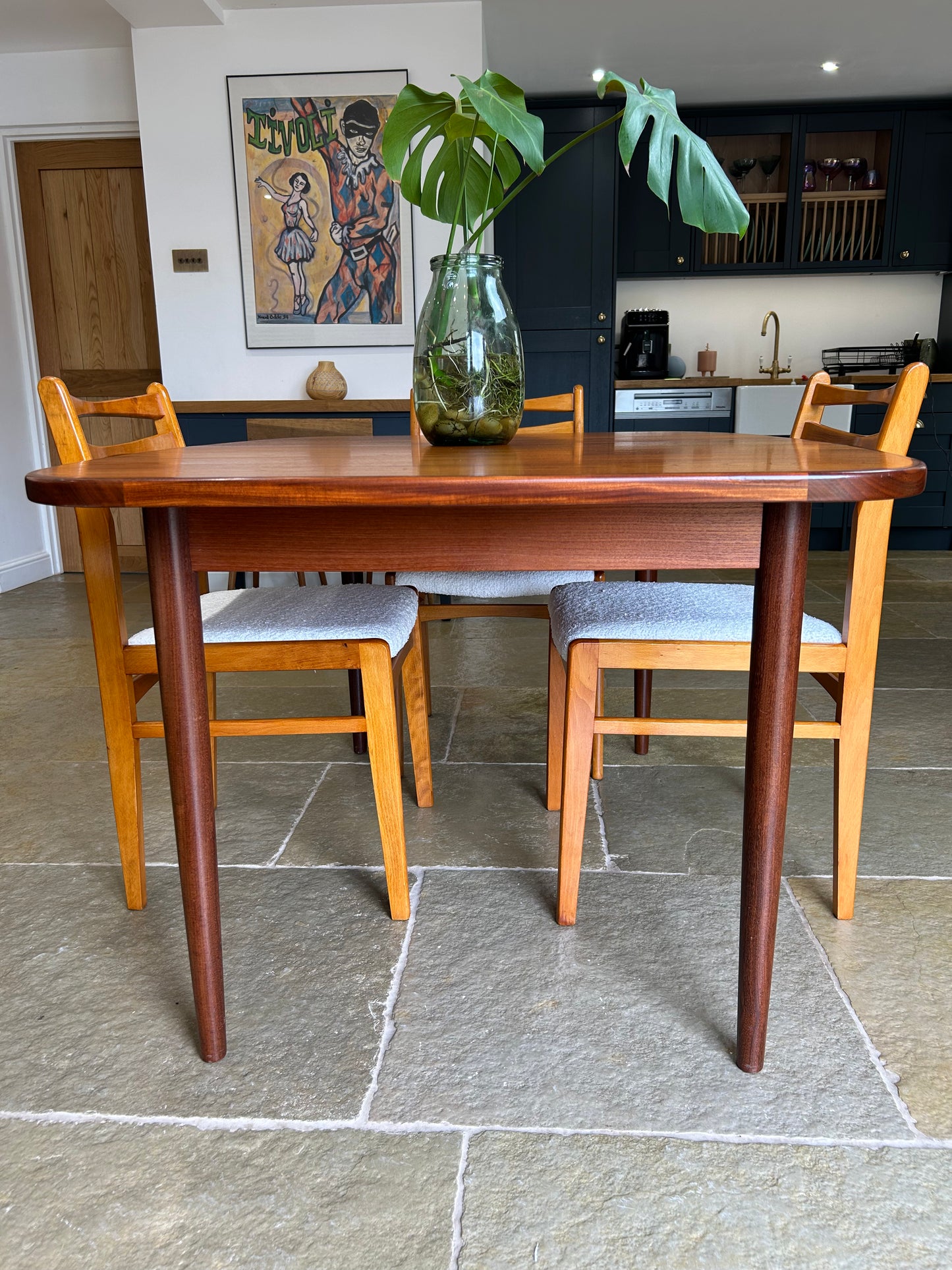 G Plan Vintage extending dining table and 4 mid century chairs