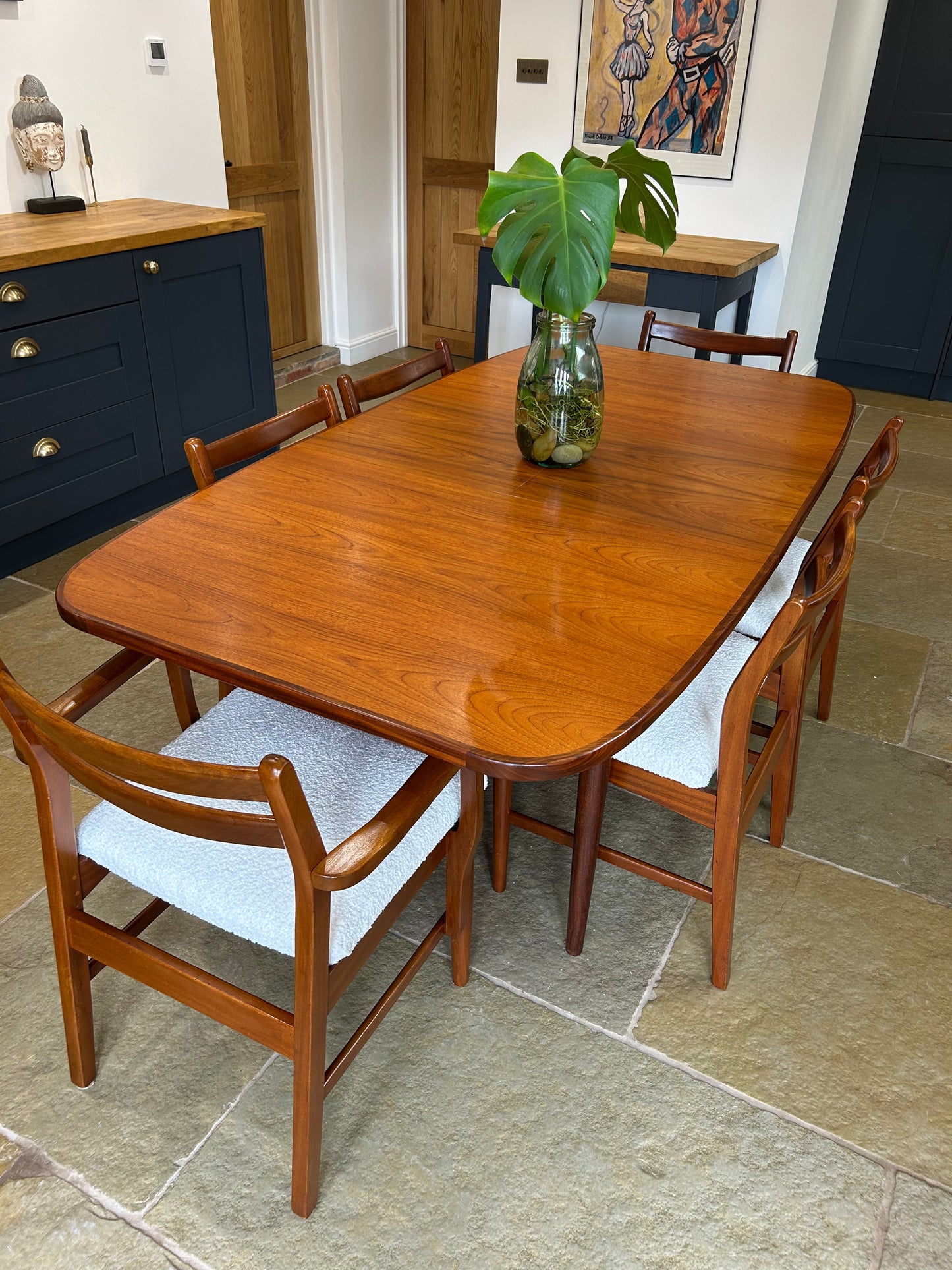 G Plan Fresco Vintage extending Dining Table and 6 mid century chairs
