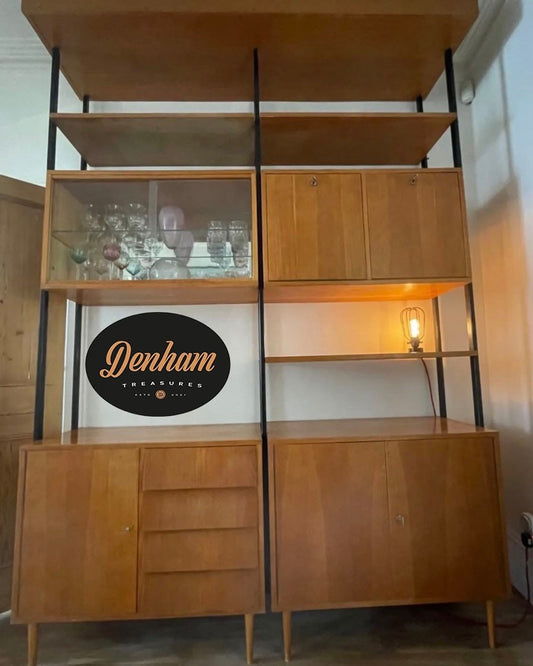 Modular Shelving Wall Unit mid century Czech 1970s