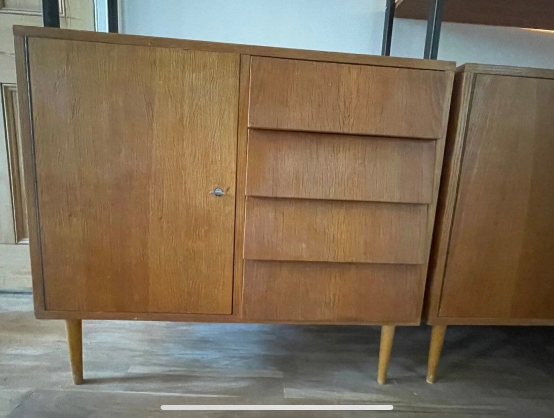 Modular Shelving Wall Unit mid century Czech 1970s