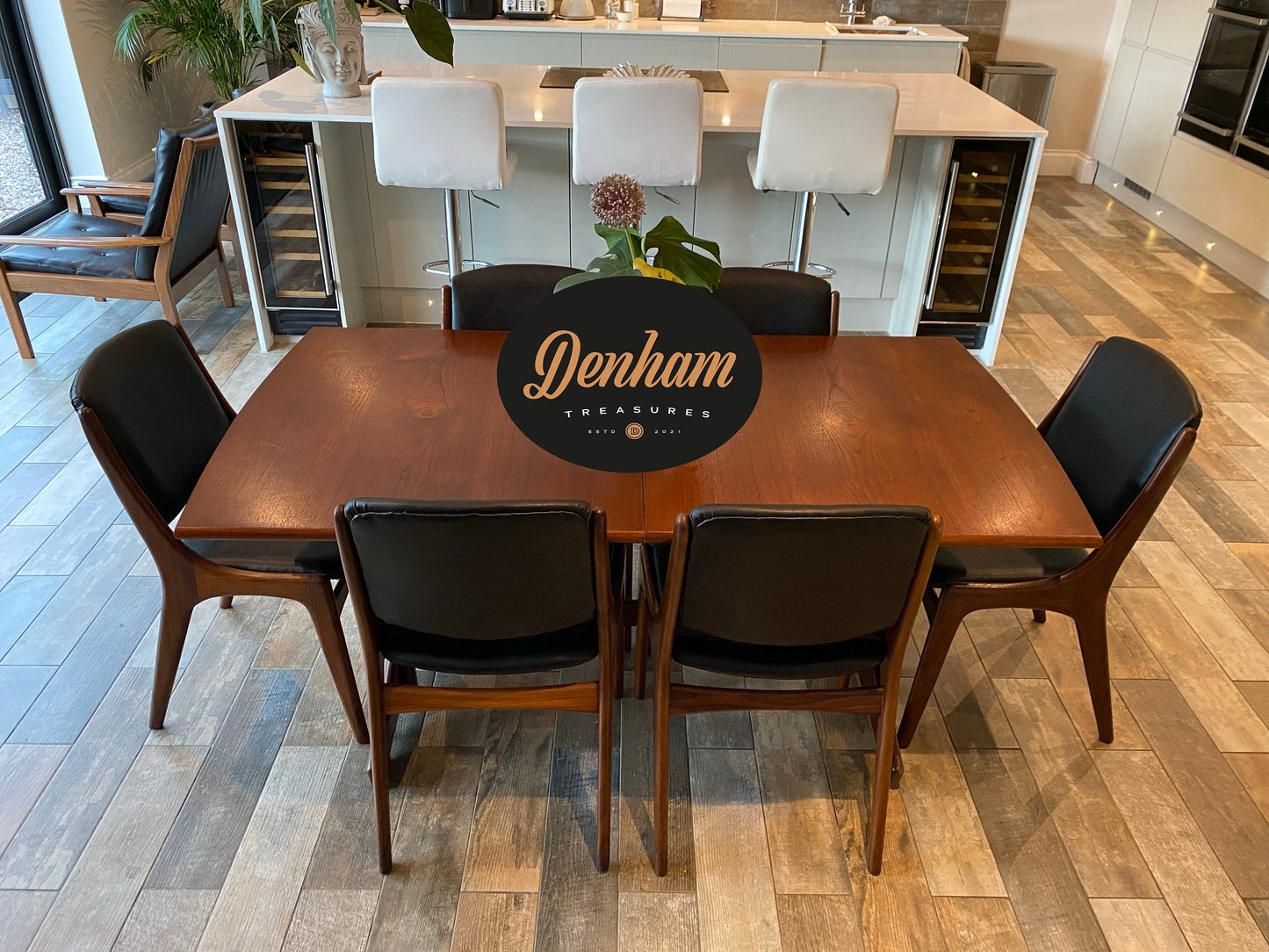 Vintage Vanson MCM dining table & 6 chairs