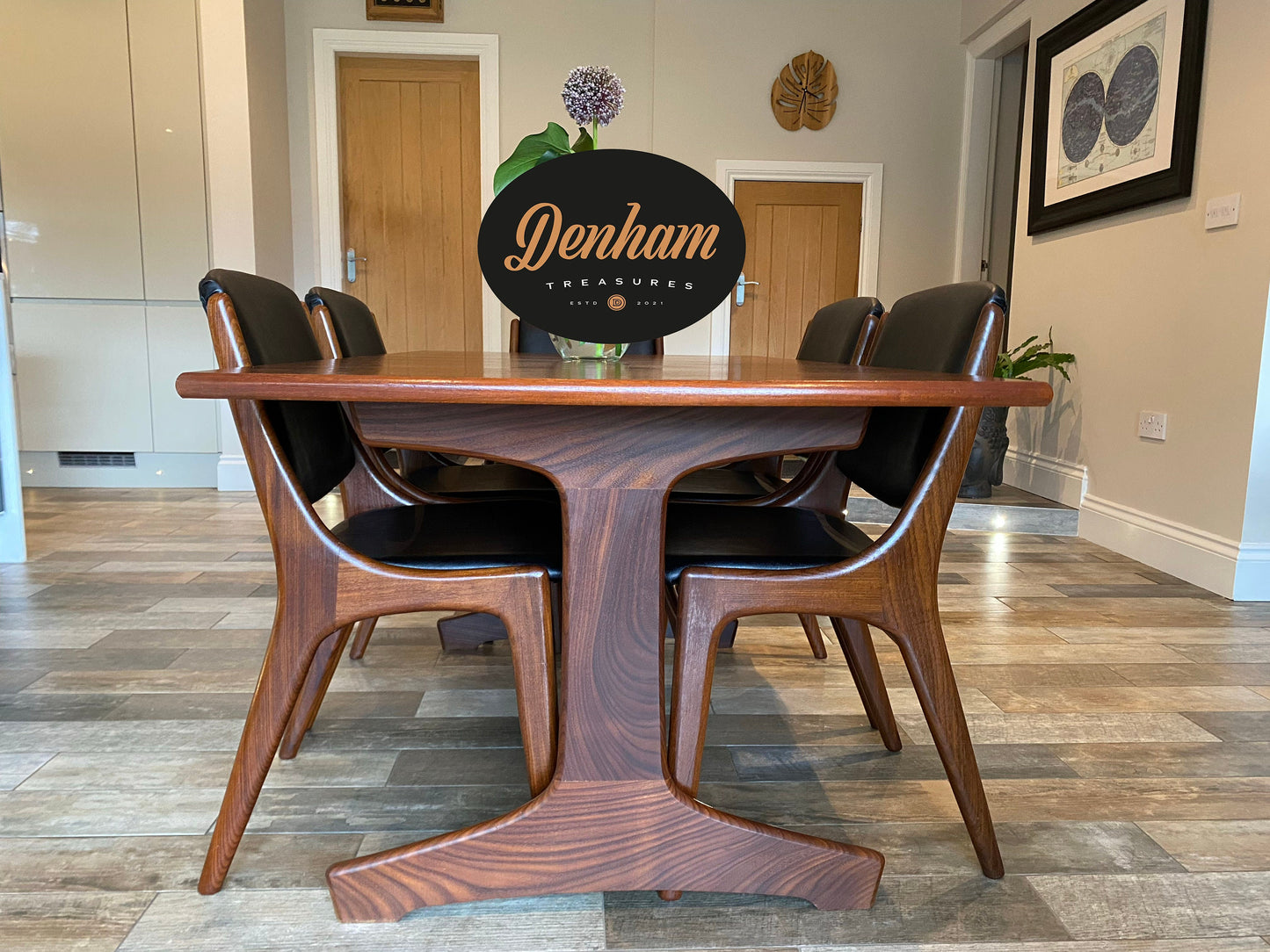 Vintage Vanson MCM dining table & 6 chairs